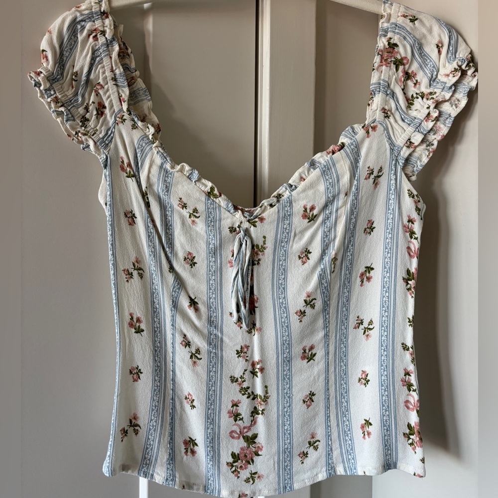 Reformation Floral Cap Sleeve Top